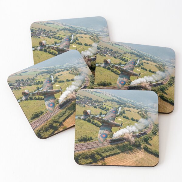 Item preview, Spitfire Strafing Steam Train Illustration designed and sold by Airpower Art.