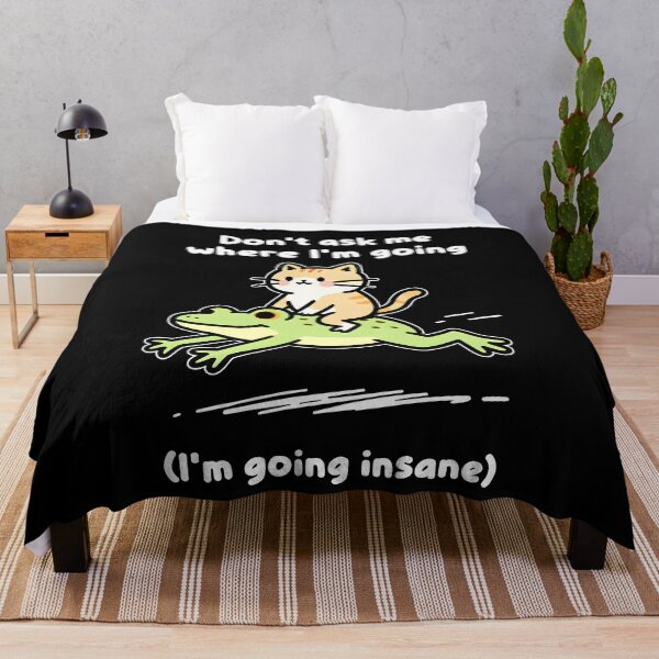 Item preview, Don't Ask Me Where I'm Going I’m Going Insane Cat Riding Frog Funny designed and sold by KatieThomShop.