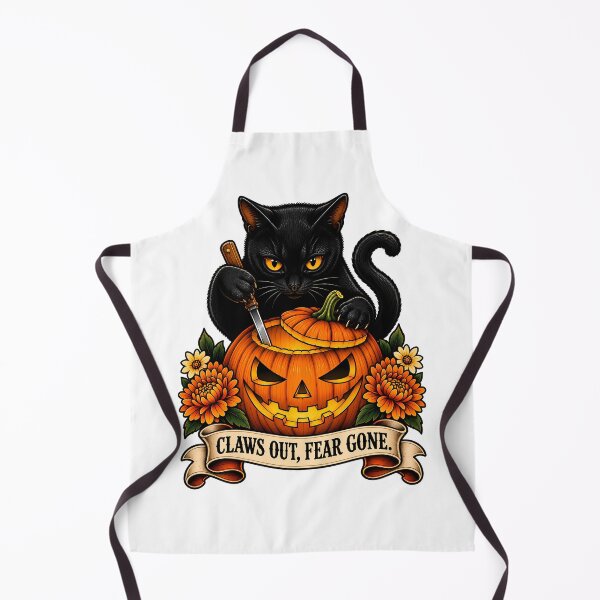 Item preview, Claws Out Fear Gone Black Cat Halloween Pumpkin designed and sold by Old's Cool Cat Studio.