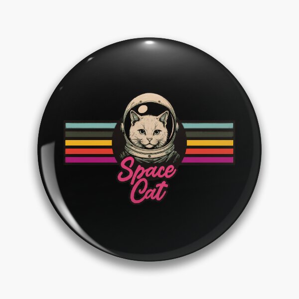 Item preview, Space Cat Retro Astronaut Helmet Vintage Stripes Design designed and sold by GiaoCalonas.