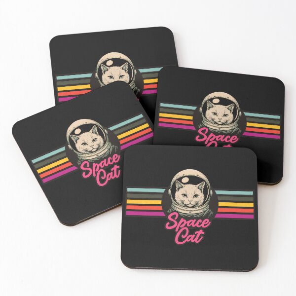 Item preview, Space Cat Retro Astronaut Helmet Vintage Stripes Design designed and sold by GiaoCalonas.