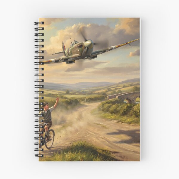 Item preview, Spitfire Boy Waving Country Lane Illustration designed and sold by Airpower Art.