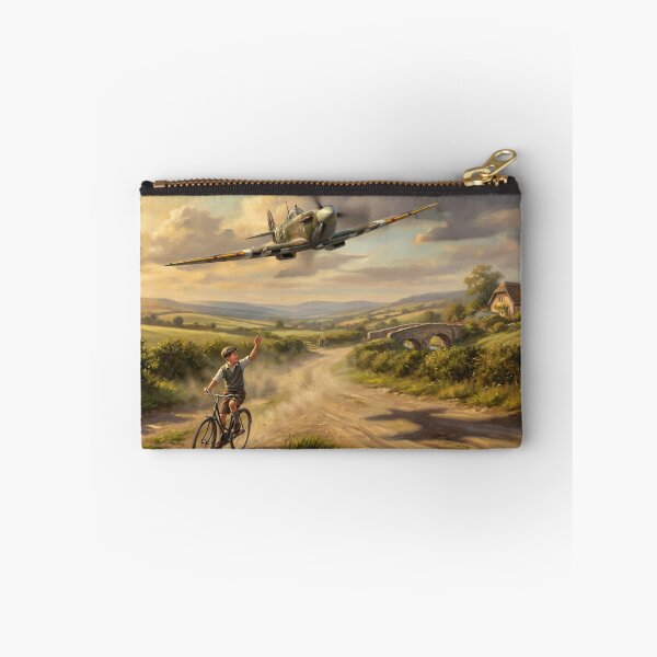 Item preview, Spitfire Boy Waving Country Lane Illustration designed and sold by Airpower Art.
