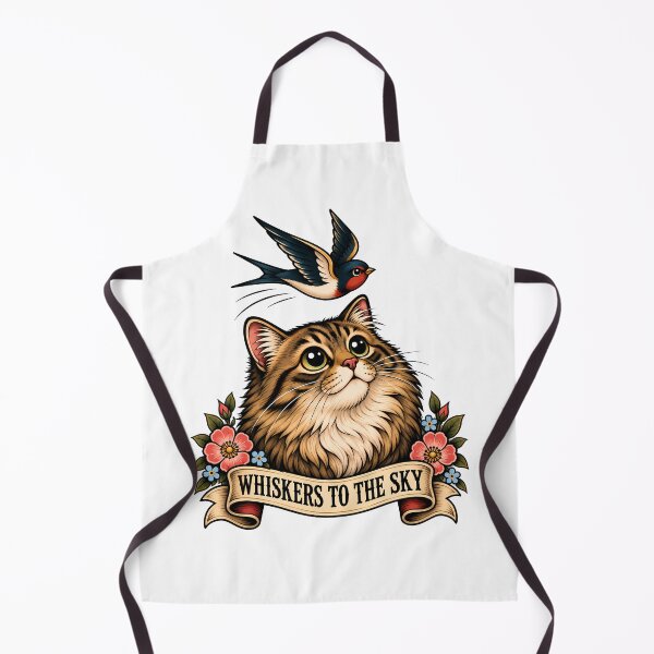 Item preview, Whiskers To The Sky Vintage Cat Swallow Tattoo designed and sold by Old's Cool Cat Studio.