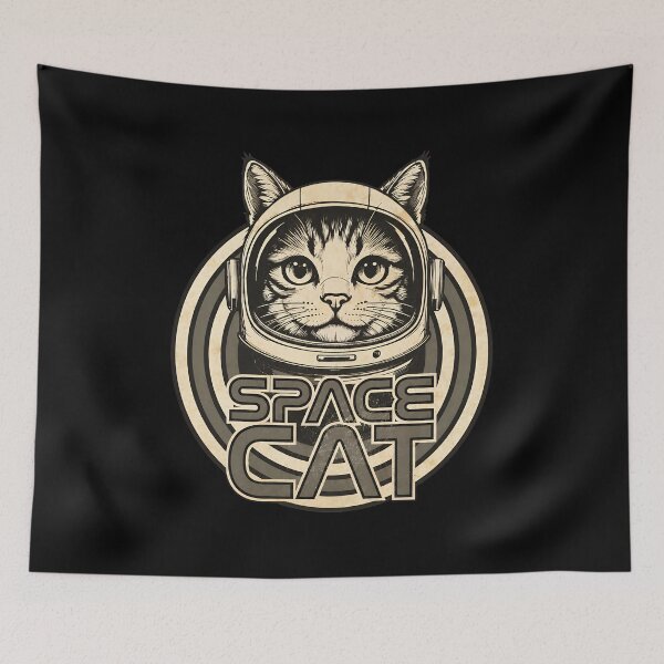 Item preview, Retro Space Cat Astronaut Helmet Vintage Art designed and sold by GiaoCalonas.
