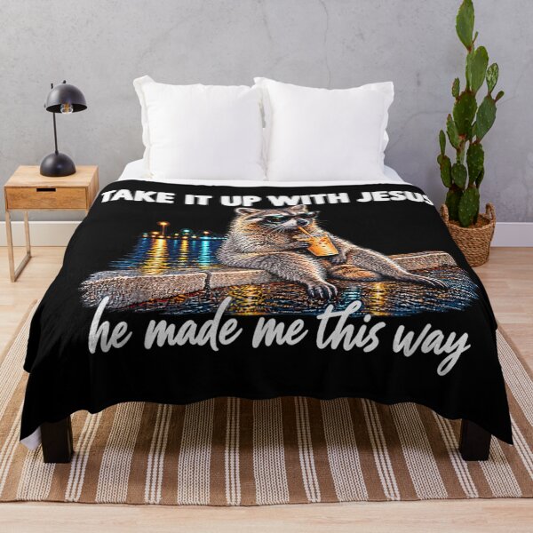 Item preview, Take It Up with Jesus He Made Me This Way Raccoon Christian designed and sold by LakenDraphil.