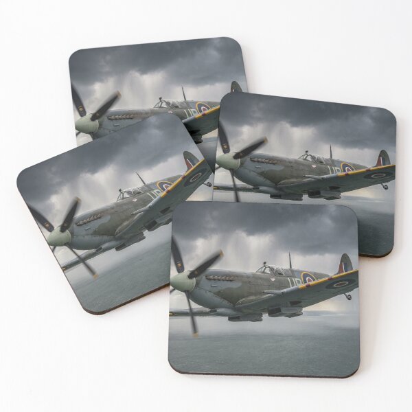 Item preview, Spitfire Mk IX Invasion Stripes Storm Illustration designed and sold by Airpower Art.