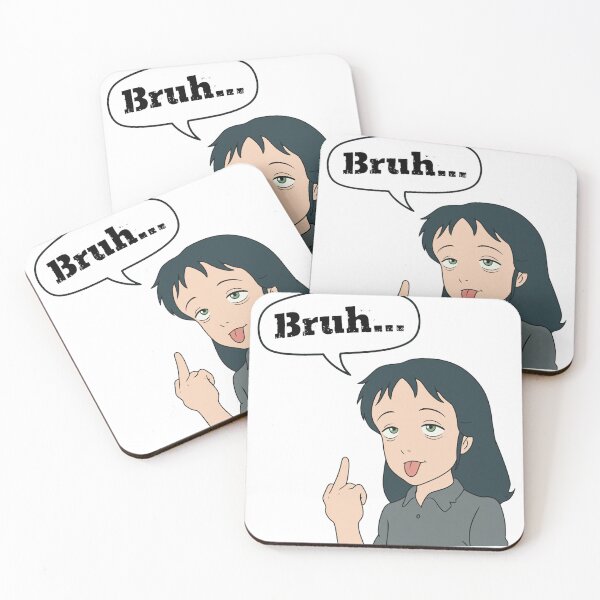 Item preview, Bruh Reaction Cartoon Girl Middle Finger Art designed and sold by LITZYBRENDO.