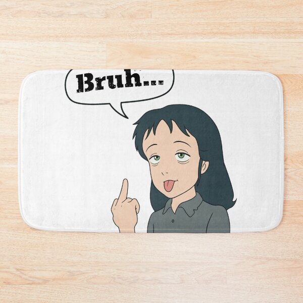 Item preview, Bruh Reaction Cartoon Girl Middle Finger Art designed and sold by LITZYBRENDO.