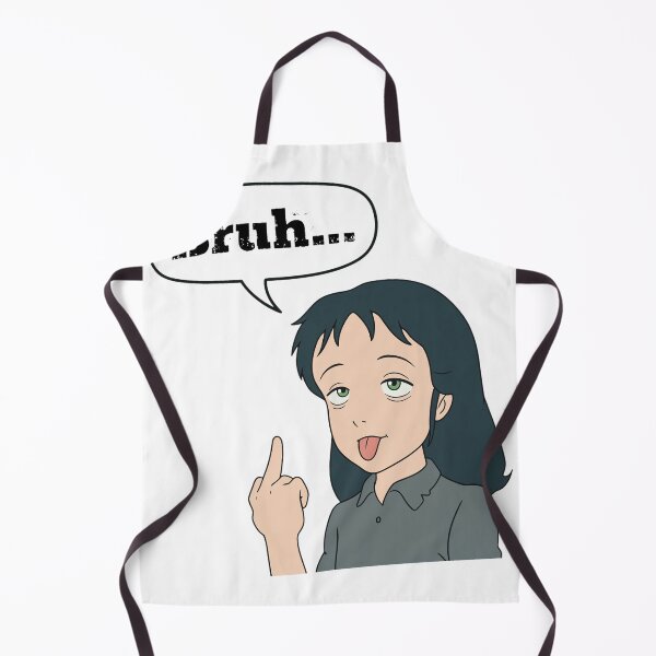 Item preview, Bruh Reaction Cartoon Girl Middle Finger Art designed and sold by LITZYBRENDO.