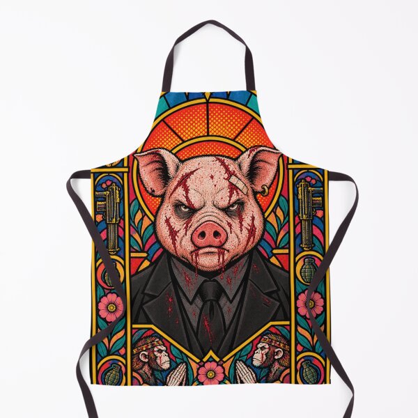 Item preview, Wick Pig Stained Glass - Gangster Pig Mafia Hitman Art designed and sold by BRTHRCNK01.