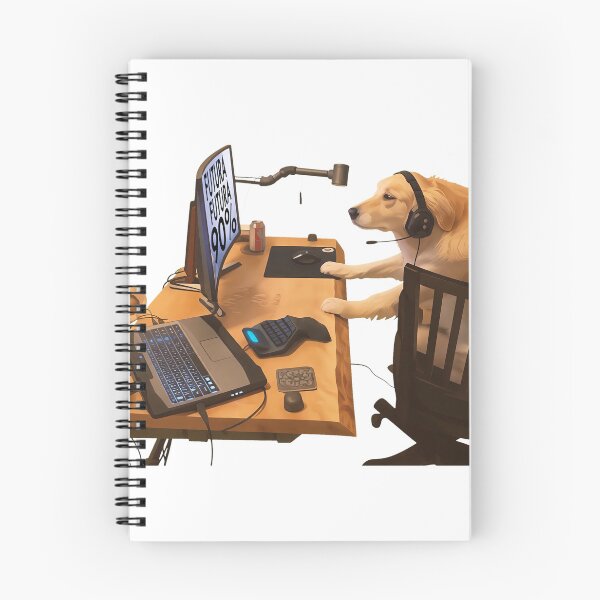 Item preview, Dog Wearing Headset At Computer Setup designed and sold by LITZYBRENDO.