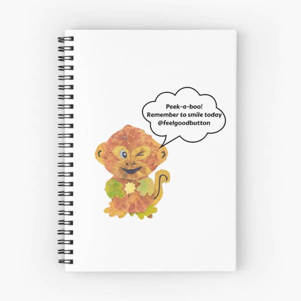 Item preview, Peek-a-boo smile with Monkey designed and sold by FeelGoodButton.