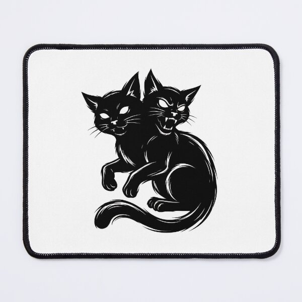 Item preview, Two Headed Black Cat Creature Art designed and sold by GiaoCalonas.