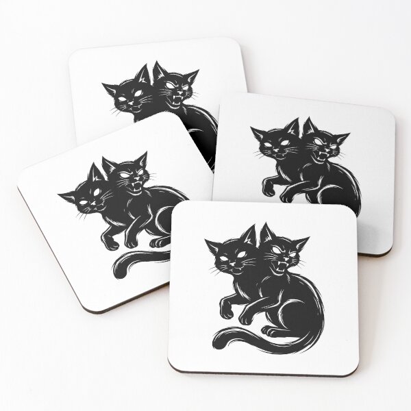Item preview, Two Headed Black Cat Creature Art designed and sold by GiaoCalonas.
