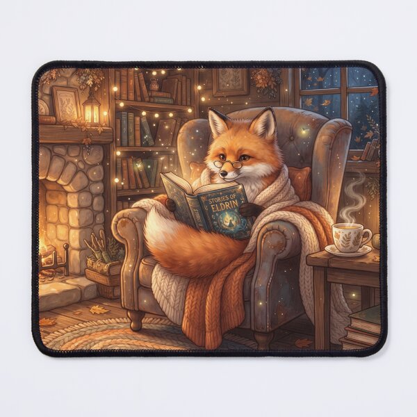 Item preview, Cozy Reading Fox Sticker | Cute Book Lover Fox | Cottagecore Fantasy Animal Art designed and sold by SebastianSpace.