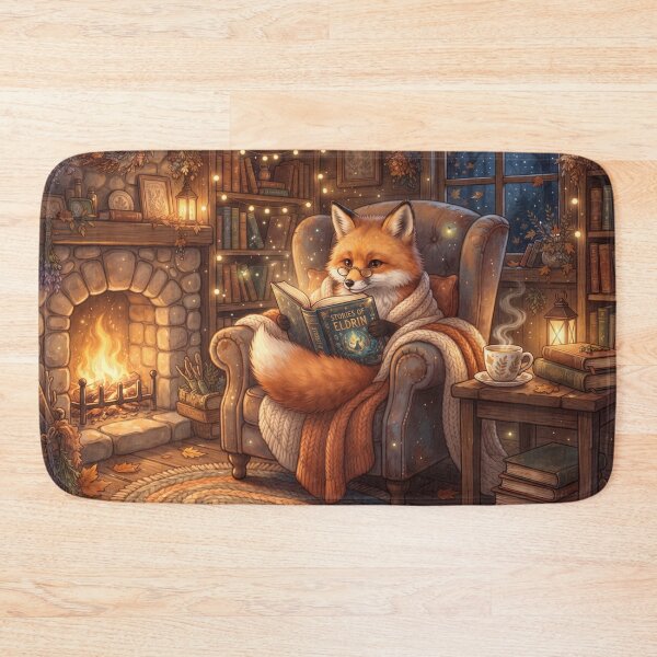 Item preview, Cozy Reading Fox Sticker | Cute Book Lover Fox | Cottagecore Fantasy Animal Art designed and sold by SebastianSpace.