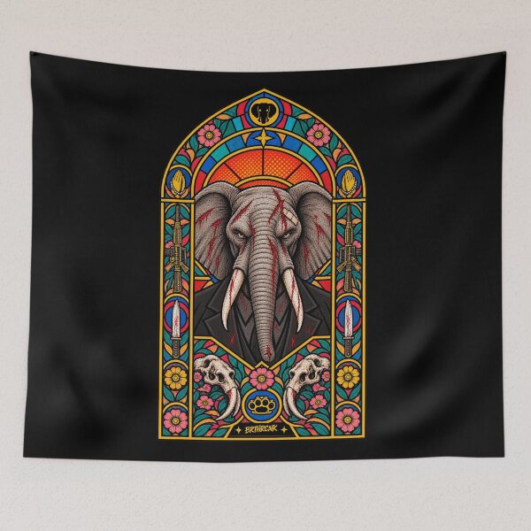 Item preview, Wick Elephant Stained Glass - Mafia Hitman Elephant Art designed and sold by BRTHRCNK01.