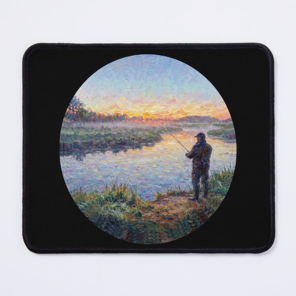 Item preview, Sunrise Cast - Impressionist Fishing Landscape designed and sold by Stefanrajzer.