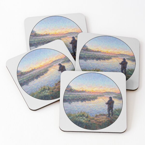Item preview, Sunrise Cast - Impressionist Fishing Landscape designed and sold by Stefanrajzer.