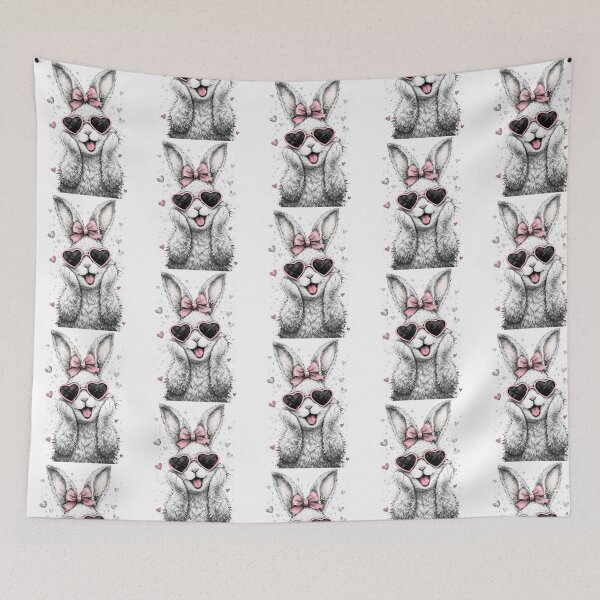 Item preview, Funny Bunny Face Glasses Bandana Pink Rabbit Happy Easter designed and sold by glorianadrew.