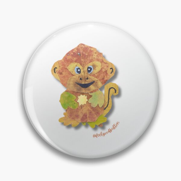 Item preview, Monkey made from autumn leaves - character from The Feel-good Button designed and sold by FeelGoodButton.