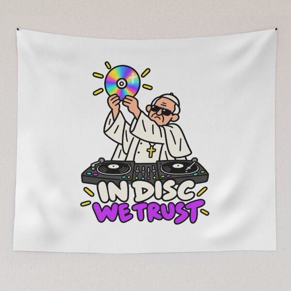 Item preview, In Disc We Trust Funny Pope DJ designed and sold by MonkiFlipp.