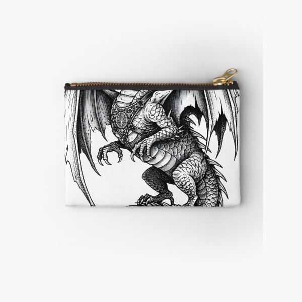 Item preview, Armored Guardian Dragon - Ornate Ink Illustration Art designed and sold by DragonSerpent Ink.