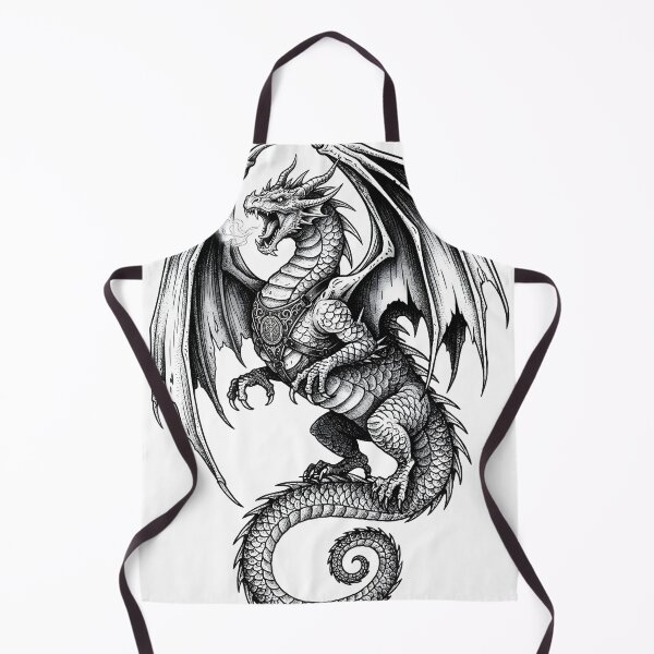 Item preview, Armored Guardian Dragon - Ornate Ink Illustration Art designed and sold by DragonSerpent Ink.