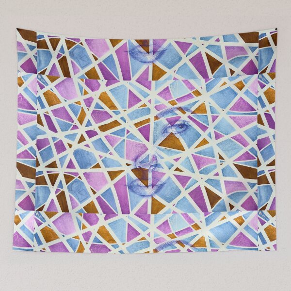 Item preview, Through the Fracture, Geometric Woman Portrait designed and sold by ArithraStudio.