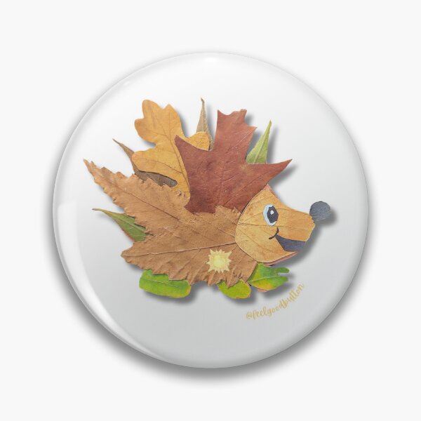 Item preview, Hedgehog made from leaves - main character The Feel-good Button designed and sold by FeelGoodButton.