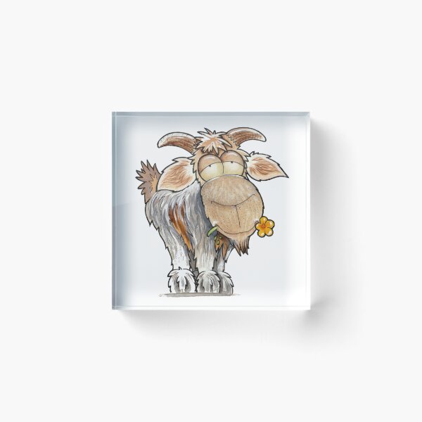 Item preview, Cartoon goat with flower in mouth designed and sold by Mark_Harvey_Creative.