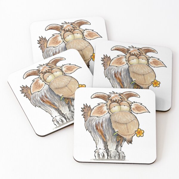 Item preview, Cartoon goat with flower in mouth designed and sold by Mark_Harvey_Creative.