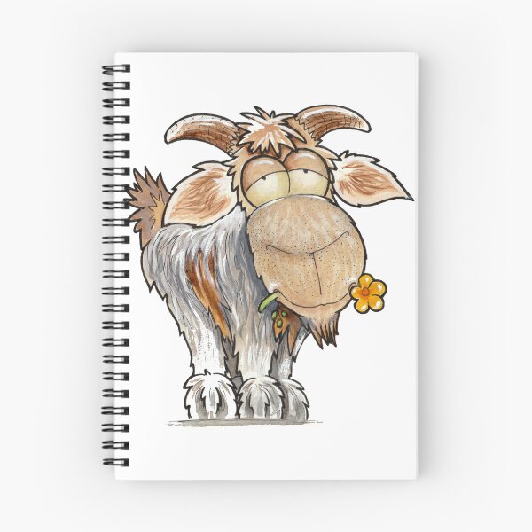 Item preview, Cartoon goat with flower in mouth designed and sold by Mark_Harvey_Creative.