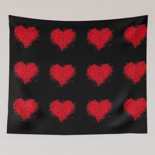 Item preview, Red Grunge Brain with Splatter - Horror Medical Psychology Art designed and sold by Elite Wall Art.
