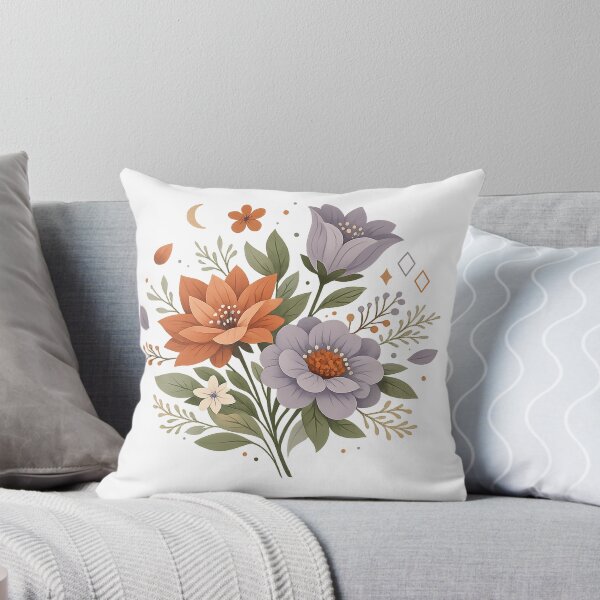 Item preview, Celestial Autumn Floral Bouquet Boho Botanical Moon Art Design designed and sold by inkoutninja.