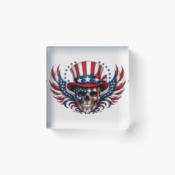 Item preview, Uncle Sam Skull Stars Stripes designed and sold by TshirtsOnline-.