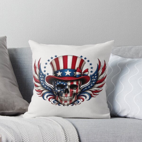 Item preview, Uncle Sam Skull Stars Stripes designed and sold by TshirtsOnline-.