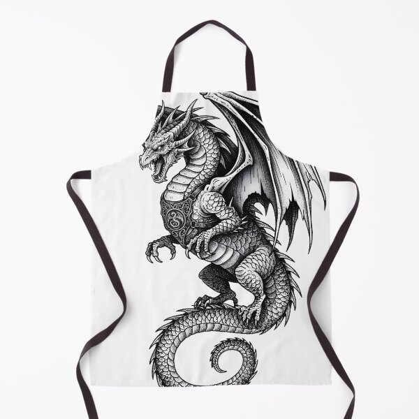 Item preview, Emblem Dragon Guardian - Fine Line Ink Illustration designed and sold by DragonSerpent Ink.