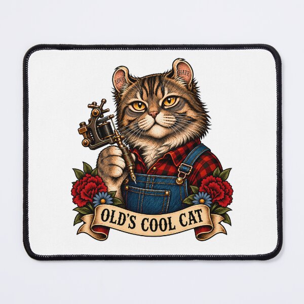 Item preview, Original Old's Cool Cat Tattoo Artist designed and sold by Old's Cool Cat Studio.