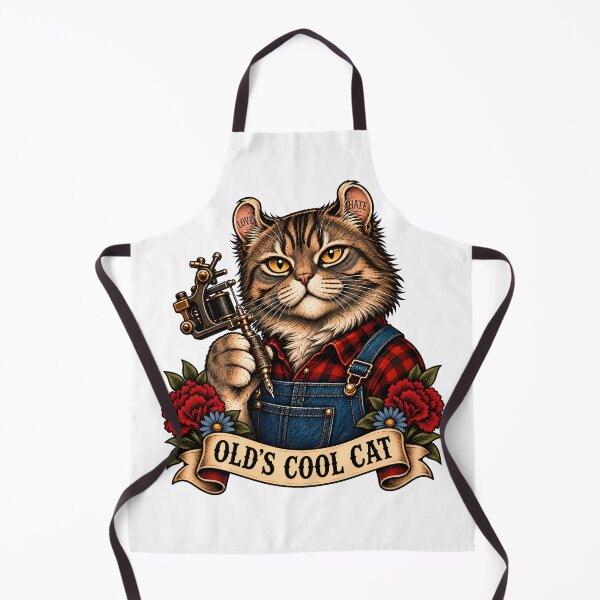 Item preview, Original Old's Cool Cat Tattoo Artist designed and sold by Old's Cool Cat Studio.