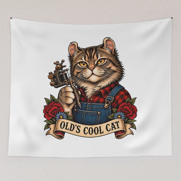 Item preview, Original Old's Cool Cat Tattoo Artist designed and sold by Old's Cool Cat Studio.