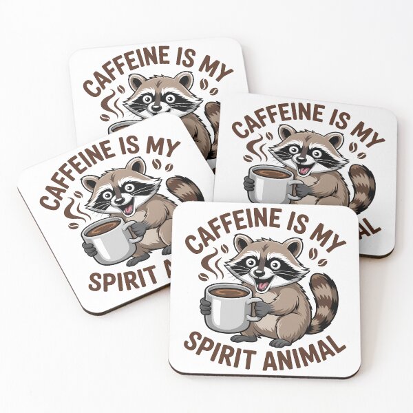 Item preview, Caffeine Is My Spirit Animal — Funny Raccoon Coffee Design designed and sold by LoFizzy.