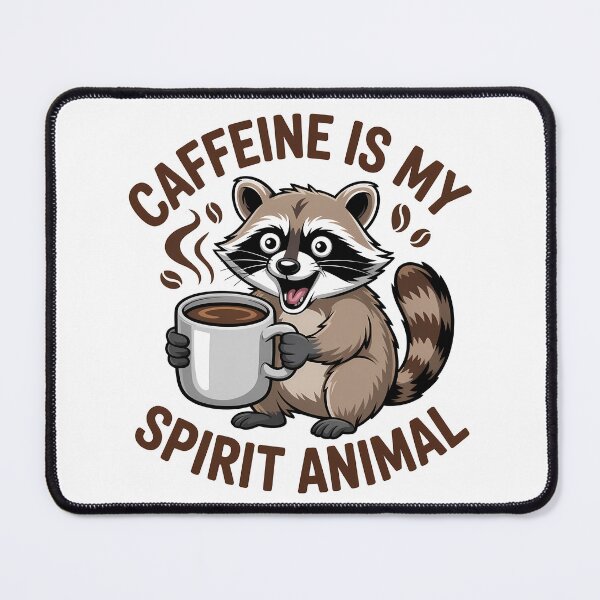 Item preview, Caffeine Is My Spirit Animal — Funny Raccoon Coffee Design designed and sold by LoFizzy.