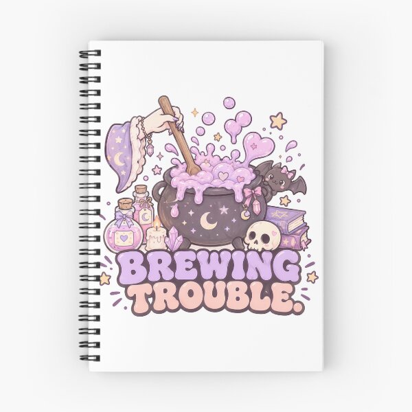 Item preview, Pastel Goth Brewing Trouble - Cute Witch Cauldron Halloween designed and sold by ianm1028.