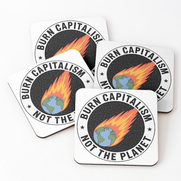 Item preview, Burn Capitalism not the Planet — Anti Capitalist Metal Sign Design designed and sold by LoFizzy.