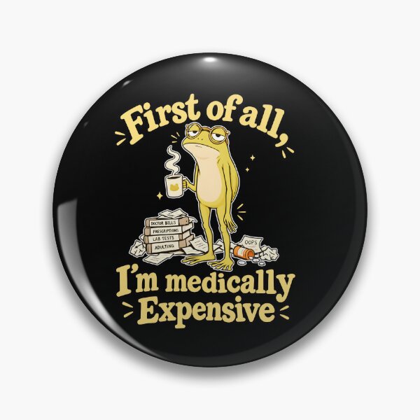 Item preview, First Of All I’m Medically Expensive Frog Drinking Coffee designed and sold by MarlaMaloneShop.