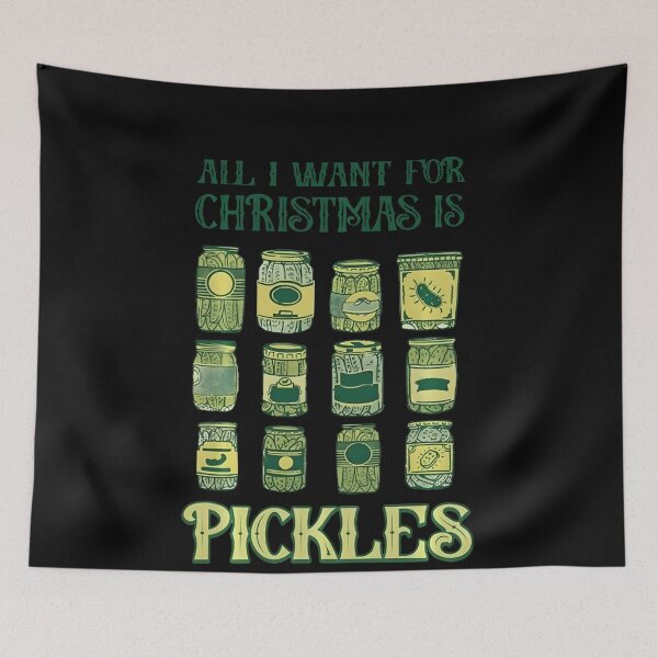 Item preview, All I Want For Christmas Is Pickles Funny Ugly Christmas Long Sleeve designed and sold by YasmineIngram.