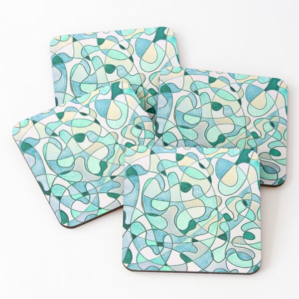 Item preview, Entangled Currents, Mint and Teal Organic Abstract designed and sold by ArithraStudio.