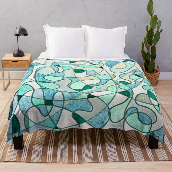 Item preview, Entangled Currents, Mint and Teal Organic Abstract designed and sold by ArithraStudio.